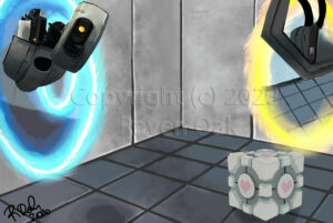 Characters from Portal 2