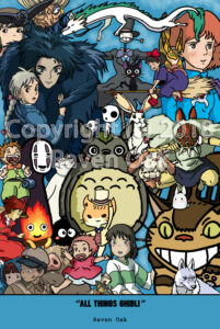 A collage of Studio Ghibli characters