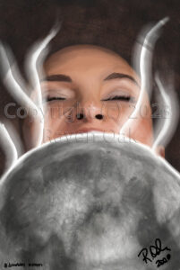 A woman swallows the moon