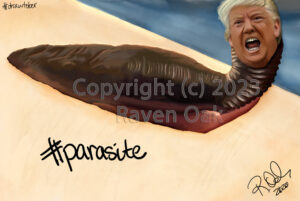 Trump's head on a slug