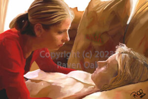 Buffy the Vampire Slayer is trying to wake up her deceased mother, Joyce