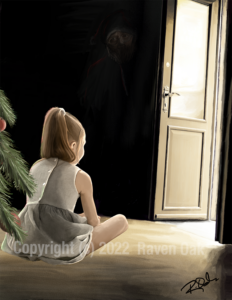 The Bar by Raven Oak. Artwork featured in the collection The Bell Ringer & Other Holiday Stories by Raven Oak.