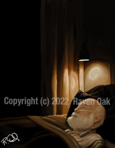 Sick by Raven Oak. Artwork featured in the collection The Bell Ringer & Other Holiday Stories by Raven Oak.